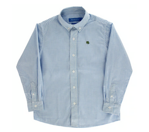 Roscoe Button Down Shirt- Lt Blue Check