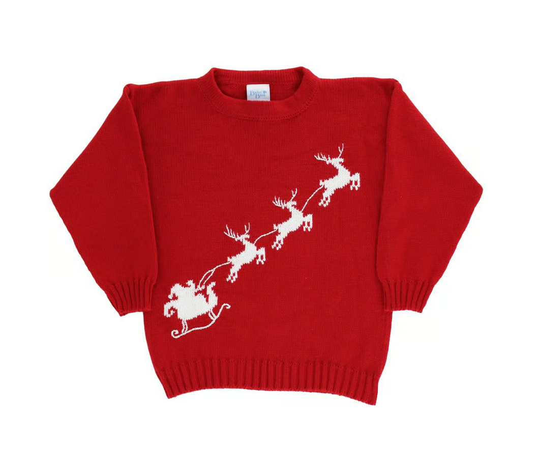 Sleigh Crewneck Sweater- Red