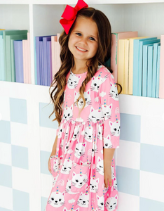 Unicorn Kitties Pocket Twirl Dress