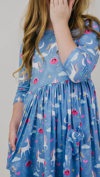 Blue Moon Pocket Twirl Dress