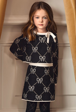 Load image into Gallery viewer, Girl Knit Tricot Skirt Set- Black

