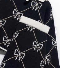 Load image into Gallery viewer, Girl Knit Tricot Skirt Set- Black
