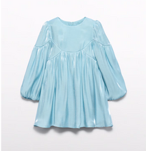 Load image into Gallery viewer, Girl Satin Shine Dress- Aqua
