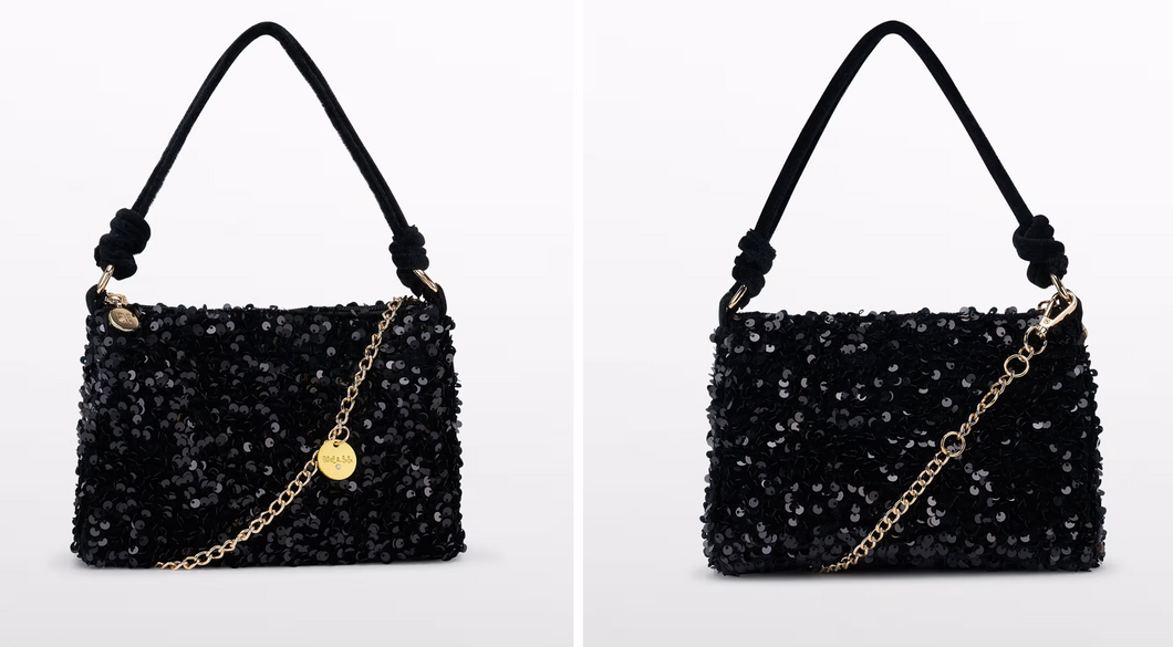 Girl Sequin Bag- Black