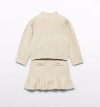 Load image into Gallery viewer, Girl Knit Skirt Set- Oat
