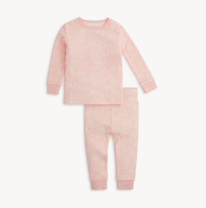 Pink Polaris Waffle LS PJ Set