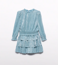 Load image into Gallery viewer, Girl Pleated Knit Skirt Set- Aqua
