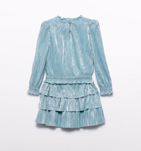 Load image into Gallery viewer, Girl Pleated Knit Skirt Set- Aqua
