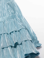Load image into Gallery viewer, Girl Pleated Knit Skirt Set- Aqua

