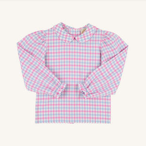 Maude`s Peter Pan Collar Shirt- Barrington Blue/ HHP Gingham