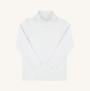 Tatum’s Turtleneck- Beale Street Blue Microdot