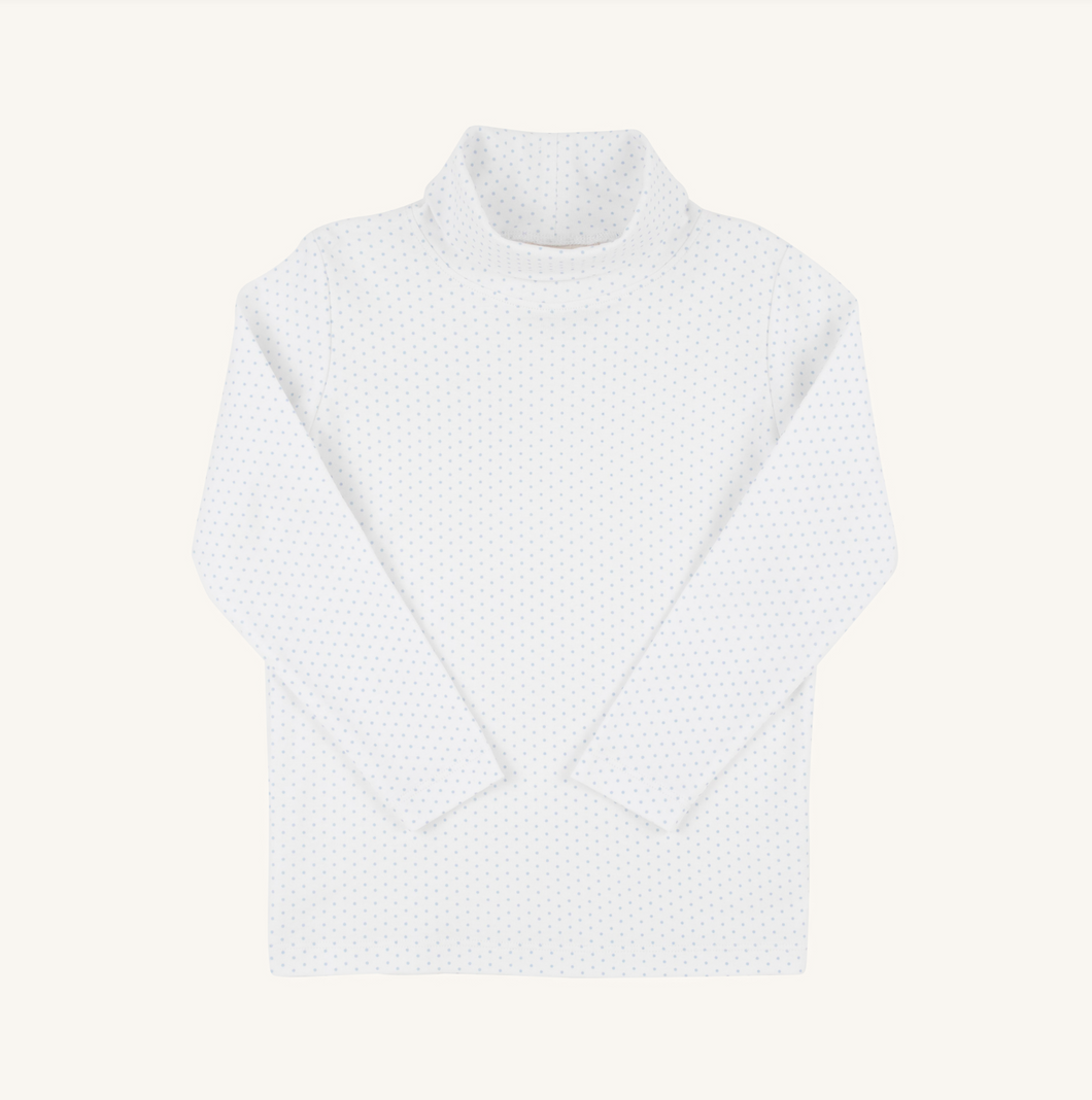 Tatum’s Turtleneck- Beale Street Blue Microdot
