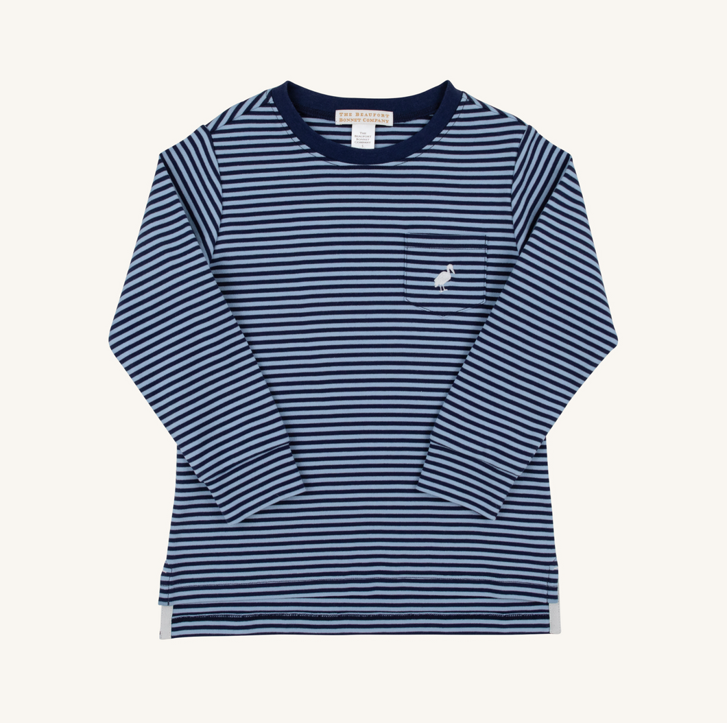 Carter Crewneck LS- Barrington Blue & NN Stipe/ WAW