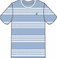 Carter Crewneck SS- Saddle Ridge Stripe/ Sarasota Sky/ WAW/ Gibson Island Green