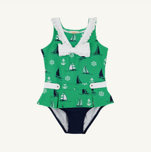 Load image into Gallery viewer, Bridgehampton Bathing Suit- Yacht to Join Us Kiawah Kelly Green/ NN
