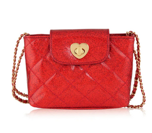 Paige Red Glitter Purse