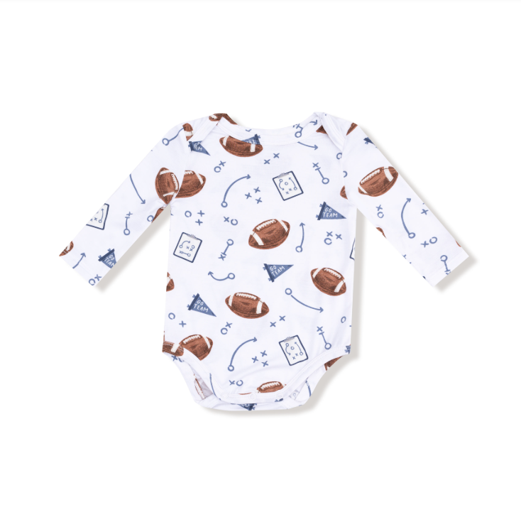 Touchdown Time Lap Shoulder Bodysuit- White/Navy