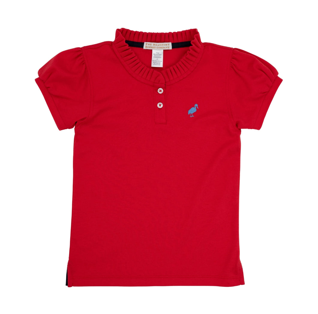 Little Miss Prim & Proper Polo - Richmond Red/ Barbados Blue