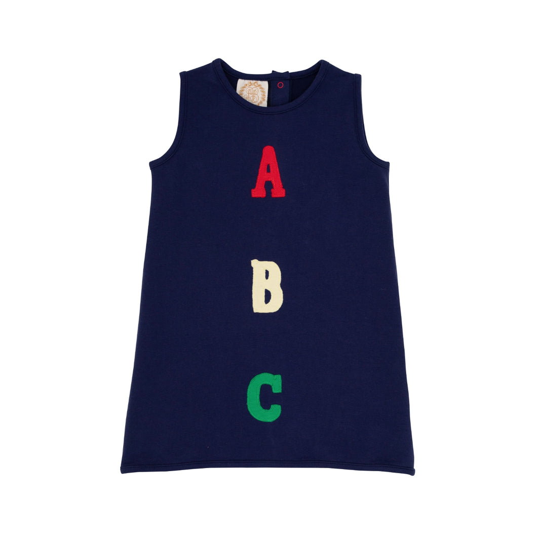 Annie Apron Dress ABC- Nantucket Navy/ Richmond Red