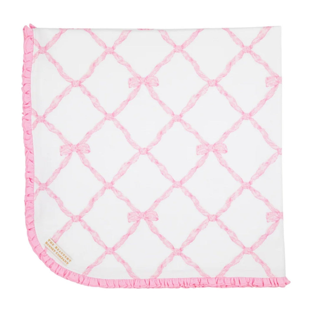 Baby Buggy Blanket- Belle Meade Bow/ Pier Party Pink