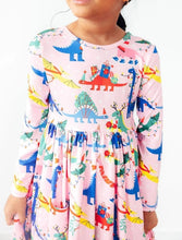 Load image into Gallery viewer, Jingle Saurus LS Pocket Twirl Dress
