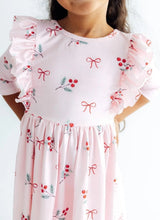 Load image into Gallery viewer, Winter Berries Ruffle Twirl Dress
