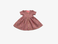 Pink Gold Tweed Dress W/ Gold Buttons
