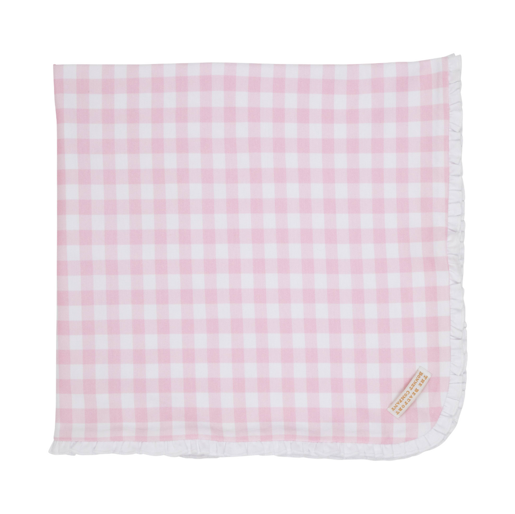 Baby Buggy Blanket- Palm Beach Pink Gingham/ WAW