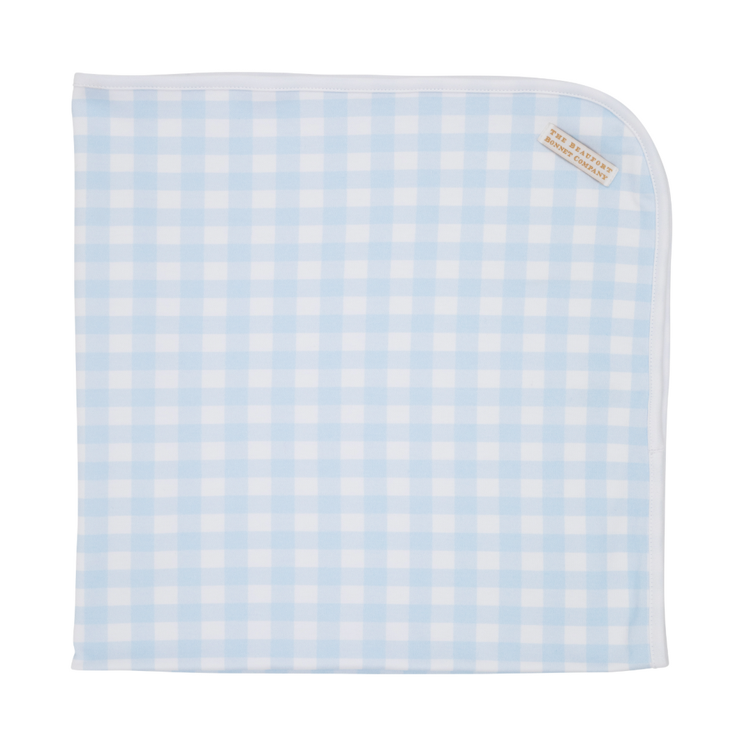 Baby Buggy Blanket- Buckhead Blue Gingham/ WAW