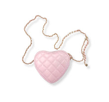 Load image into Gallery viewer, Quilted Leather Heart Purse - Pink
