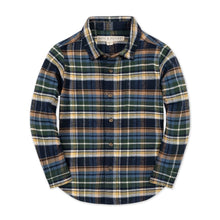 Load image into Gallery viewer, Navy Cottage Plaid Flannel Shirt
