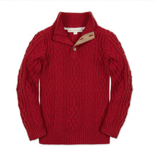 Load image into Gallery viewer, Red Twist Cable Mock Neck Sweater
