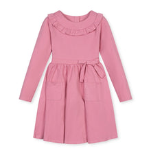 Load image into Gallery viewer, Rose Pink Ruffle Neck Knit Dress
