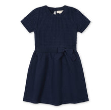 Load image into Gallery viewer, Navy SS Cable Sweater Dress
