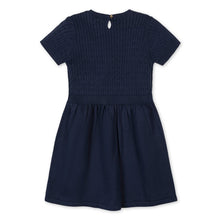 Load image into Gallery viewer, Navy SS Cable Sweater Dress
