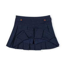 Load image into Gallery viewer, Navy Ponte Pleated Skort
