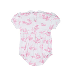 Pink Toile Smocked Bubble