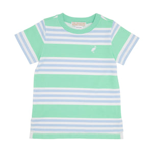 Carter Crewneck- Grace Bay Green Saddle Ridge Stripe/ WAW