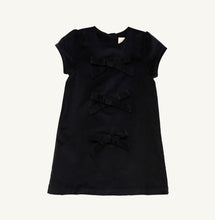 Load image into Gallery viewer, Betts Bow Dress Velveteen- Newport Night
