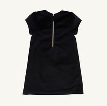 Load image into Gallery viewer, Betts Bow Dress Velveteen- Newport Night
