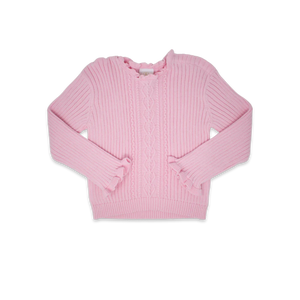 Cable Knit Sweater- Pink