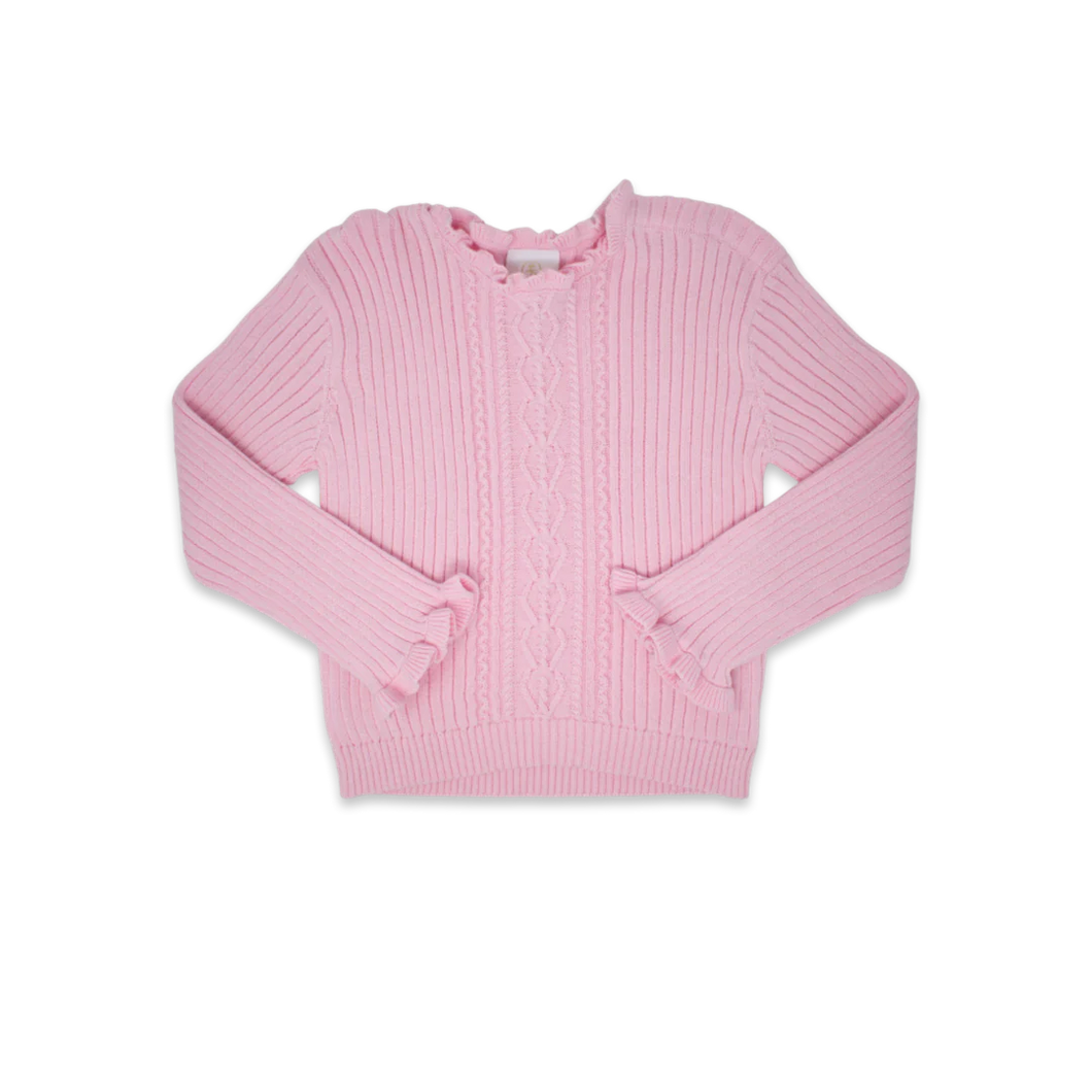 Cable Knit Sweater- Pink