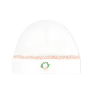 Baby Hat w/Wreath - Park White & Pink