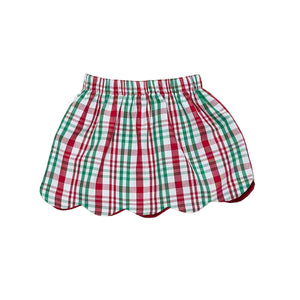 Sleigh Plaid Kendall Reversible Skirt in Red Cord