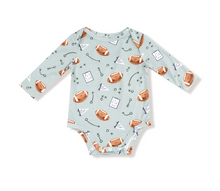 Load image into Gallery viewer, Touchdown Time Lap Shoulder Bodysuit- Lt &amp; Dk Blue
