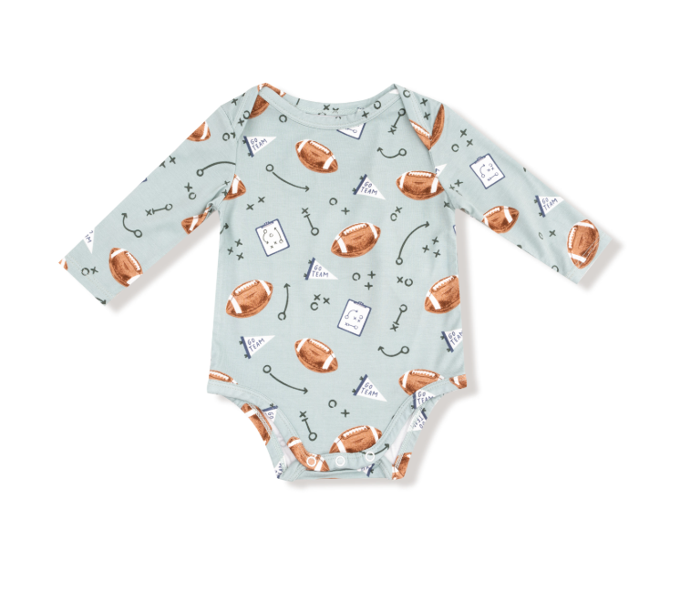 Touchdown Time Lap Shoulder Bodysuit- Lt & Dk Blue