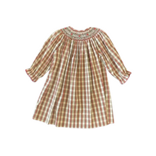 Load image into Gallery viewer, Emma Smocked Bishop Dress - Red Plaid
