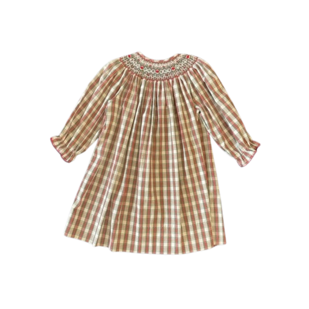 Emma Smocked Bishop Dress - Red Plaid