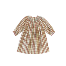 Load image into Gallery viewer, Emma Smocked Bishop Dress - Red Plaid
