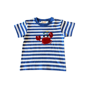 Crab & Fish T-Shirt in Chambray/White Stripe